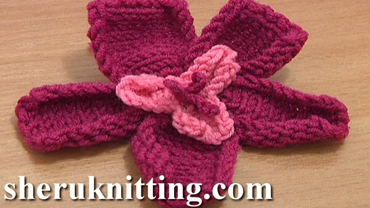 Free Knitting Flower Patterns Tutorial 18 Knitted Two-Layer Flower