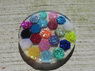 Hexagon Glitter Coaster Craft Tutorial   Another Coaster Friday