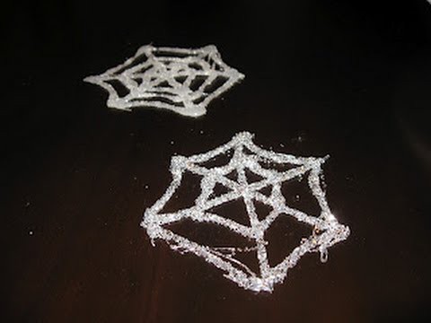 Hot Glue Glitter Spider Web Craft Tutorial