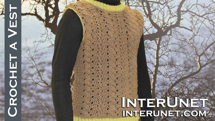 How to crochet a sweater vest for a man - sleeveless sweater crochet pattern