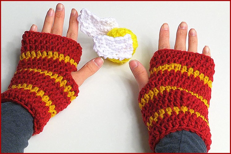 How to Crochet Fingerless Gloves Harry Potter style