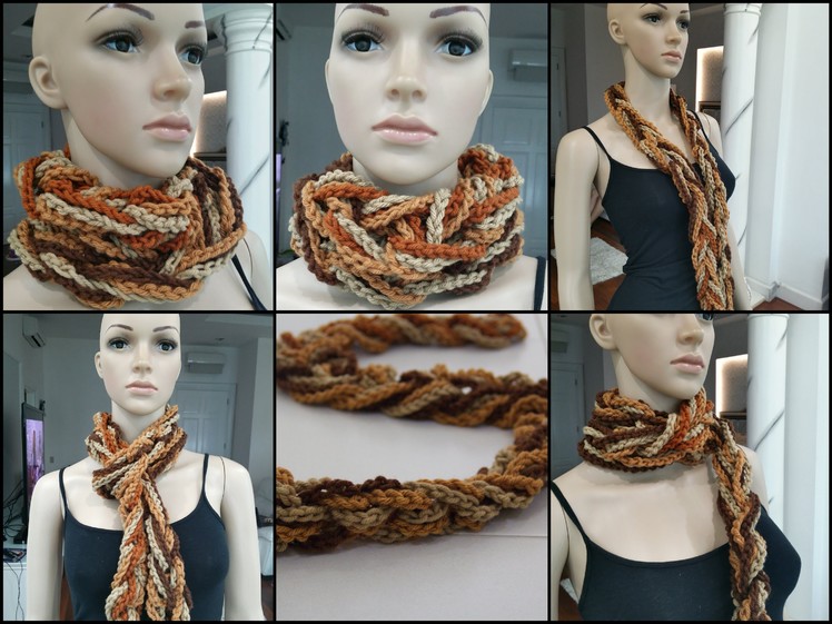 How To Crochet Scarf Tutorial Pattern #1( Easy Scarf.Chain Only)