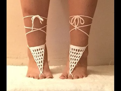 How to Crochet Summertime Barefoot Sandals Tutorial