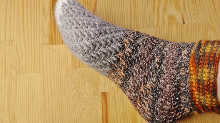 How to crochet swirl socks without heel for left handed