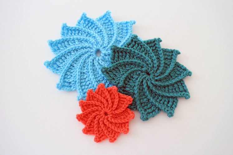 How to Crochet the Spiral Crochet Flower Left Handed