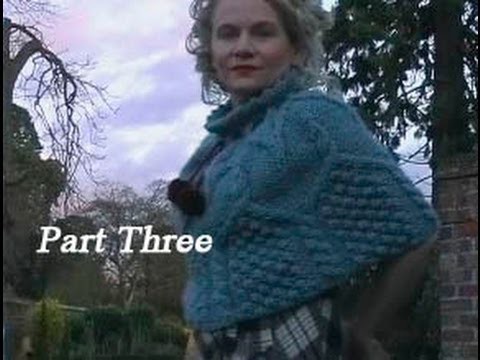 HOW TO KNIT AN ARAN CAPELET or PONCHO - Free Cabled Poncho Knitting Pattern Tutorial Part 3 of 3