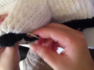How to Knit Panda Hat Step by Step Tutorials (Part 2: The Nose)