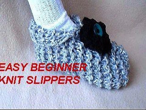 HOW TO KNIT SLIPPERS,  BEGINNER LEVEL, easy unisex slippers to knit
