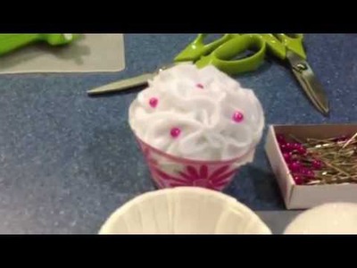 How to make a ruffly Styrofoam cupcake craft