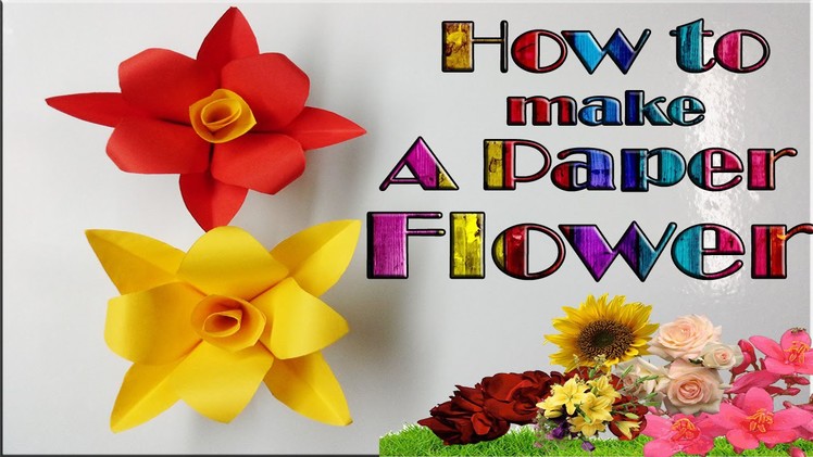 How to make a very simple paper flower (paper crafts) DIY valentine flowers