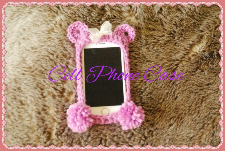 IPHONE CASE PURPLE BEAR crochet Cell Phone Case
