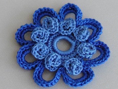 Как вязать цветок. УРОК ВЯЗАНИЯ.Вязаные крючком цветы. How to crochet flower