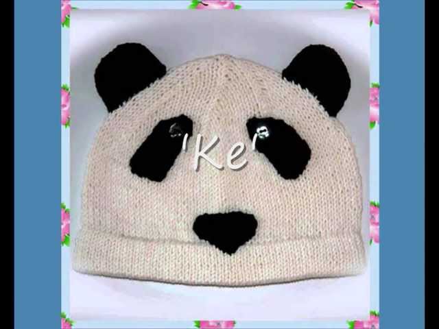 Ke Panda Animal Bear Hat Aran and DK Knitting Pattern