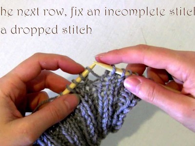 Knitting How to fix an accidental increase that is an incomplete stitch