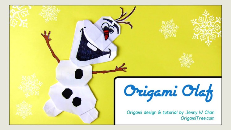 ORIGAMI OLAF! Origami Snowman Disney FROZEN Paper Crafts Tutorial for Kids-Easy