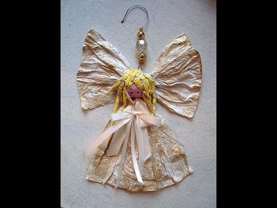 PAPIER MACHE  ANGEL ORNAMENT, for the Christmas tree, how to