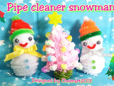 Pipe cleaner craft tutorial - pipe cleaner snowman毛根雪人手工教學