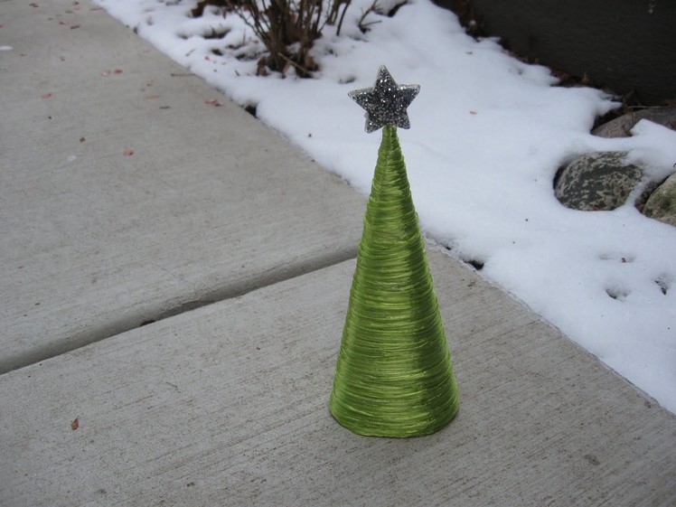 Raffia Cone Christmas Tree Craft Tutorial
