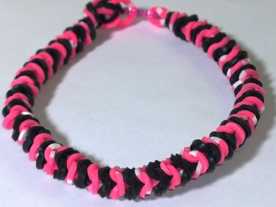 Rainbow Loom Inside Out Fishtail Bracelet With Two Forks DIY Tutorial Loom Bands