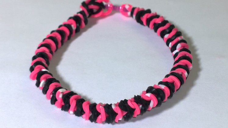 Rainbow Loom Inside Out Fishtail Bracelet With Two Forks DIY Tutorial Loom Bands