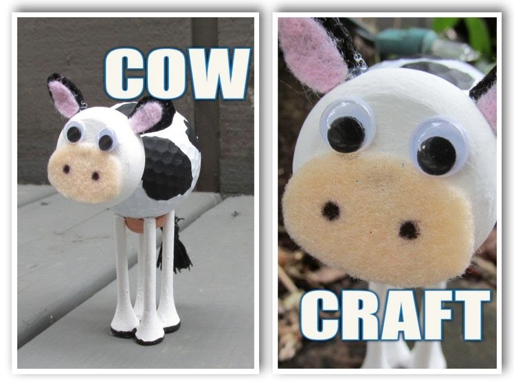 Recycled Golf Ball Cow Craft DIY