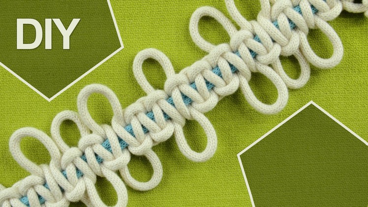 Square knot with Loops. DIY Tutorial