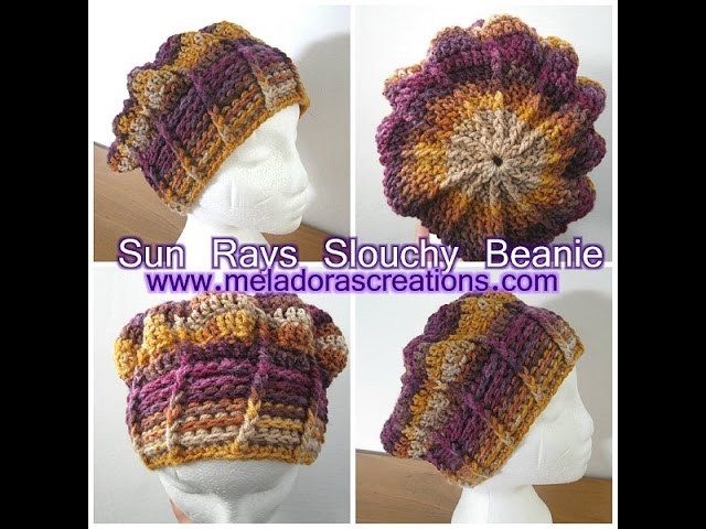 Sun Rays Slouchy Beanie - Crochet Tutorial