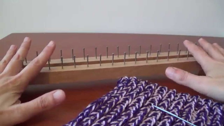 Tutorial facile sciarpa scaldacollo punto inglese telaietto rettangolare per lana - Knitting loom