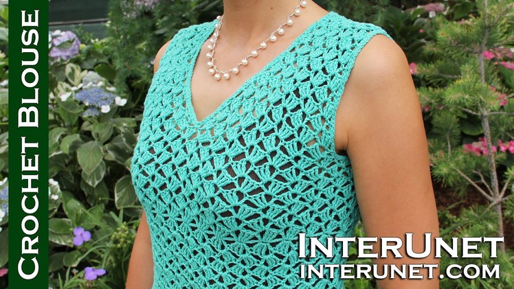 V-neck blouse crochet pattern