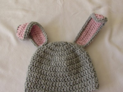 VERY EASY crochet baby. child's bunny hat tutorial - Part 2