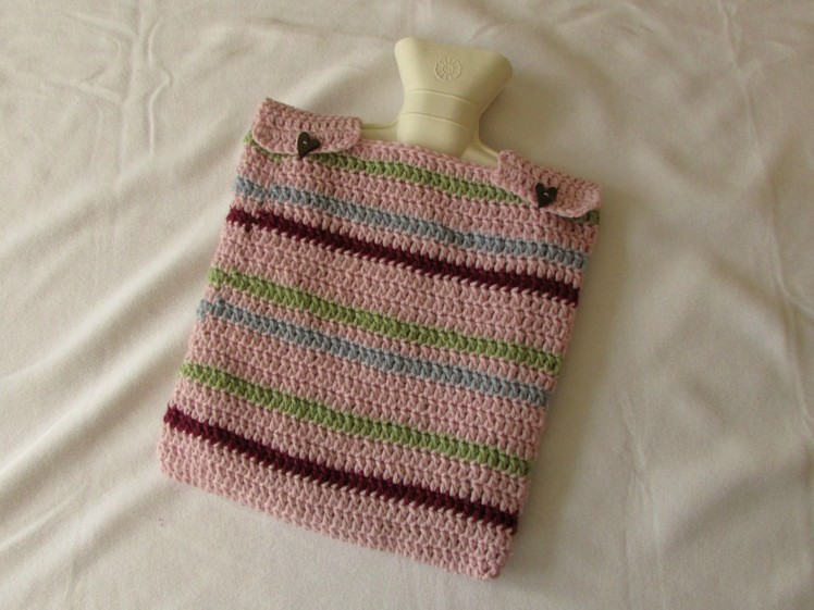 VERY EASY crochet hot water bottle cover. cosy tutorial