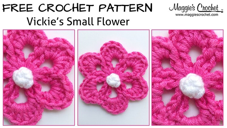 Vickies Small Flower Free Crochet Pattern - Right Handed