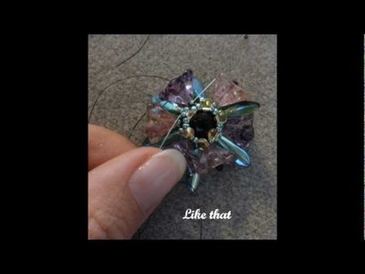 Beading tutorial - Flower bouquet component with daggers, drops, glass flowers and seed beads