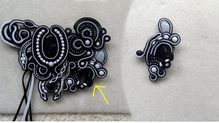Beading4perfectionists : Soutache with small pearls and adding an extra thread tutorial