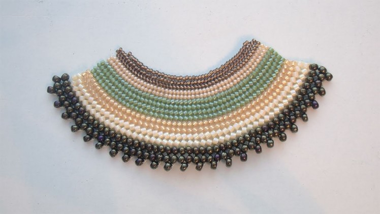 BeadsFriends: Flat Herringbone Stitch made with several sizes of beads | New Beadworks
