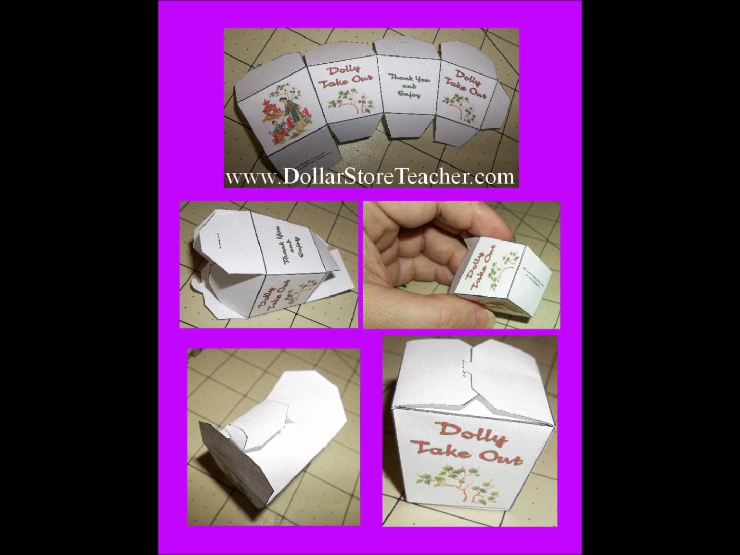 Craft for American Girl Doll Make a doll size Take Out Food Box for your American Girl Doll