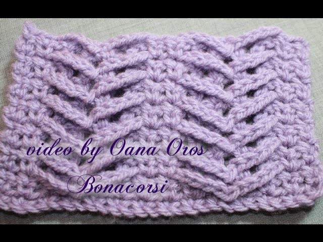 Crochet 3D or herringbone stitch
