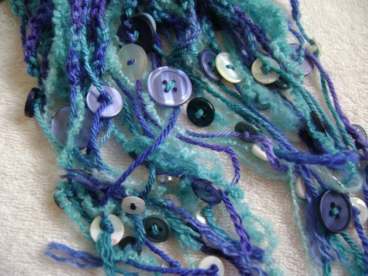 Crochet - Decorate Fringe with Buttons