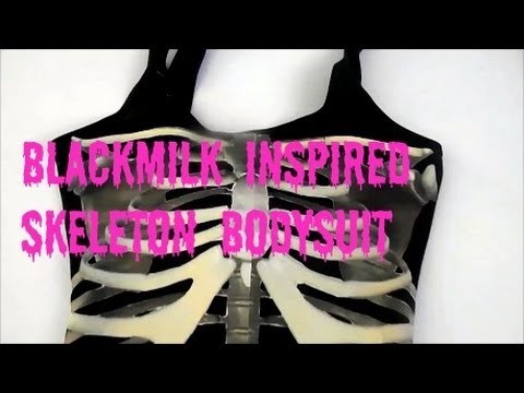 DIY Halloween Costumes: Black Milk Inspired Skeleton Bodysuit or Shirt Costume