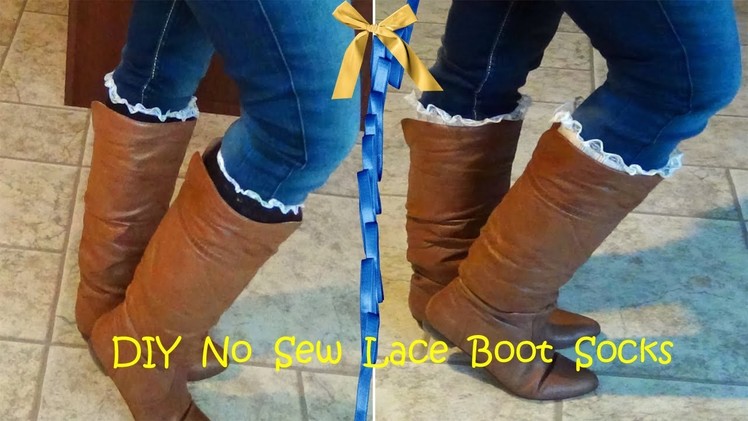 DIY No Sew Lace Boot Socks. Leg Warmers