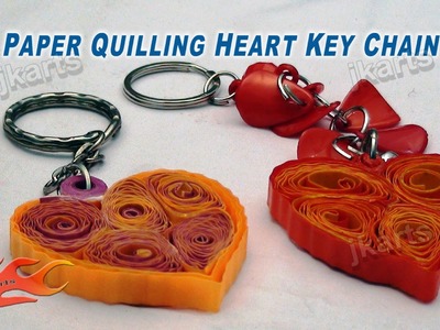DIY Paper Quilling Heart Keychain JK Arts 164