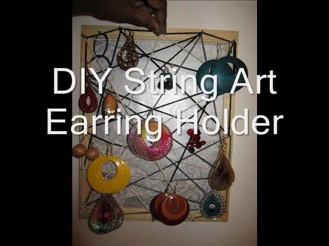 DIY String Art Picture Frame Earring Holder