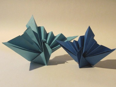 Easy Origami Bird - Origami Tutorial - How to make an easy origami peacock