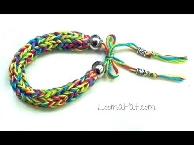 Friendship Bracelet - HexaFish Style - on a Knifty Knitter Spool Loom with Floss