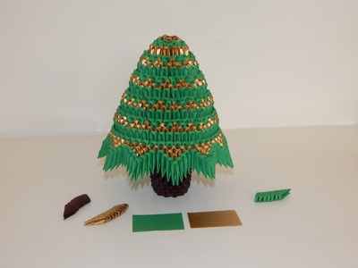 How to make 3d origami Christmas tree model 3 part 1