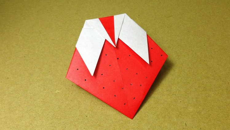 How to Make a Paper Fruit. Origami Strawberry. Easy for Children