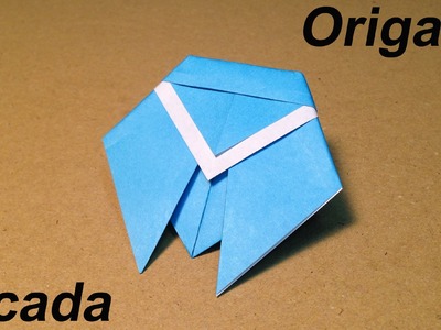 How to Make a Paper Insects. Origami Cicada. Easy for Children