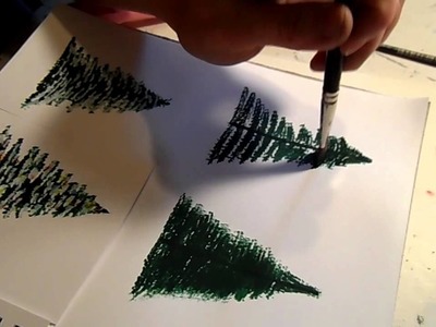 How to Paint a Pine Tree or Christmas Tree