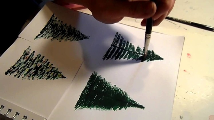 How to Paint a Pine Tree or Christmas Tree