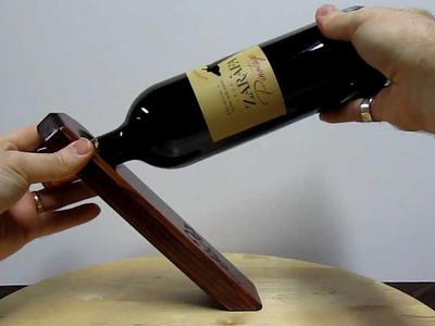 Self Balancing Wine Bottle Holder - Mahogany Wood